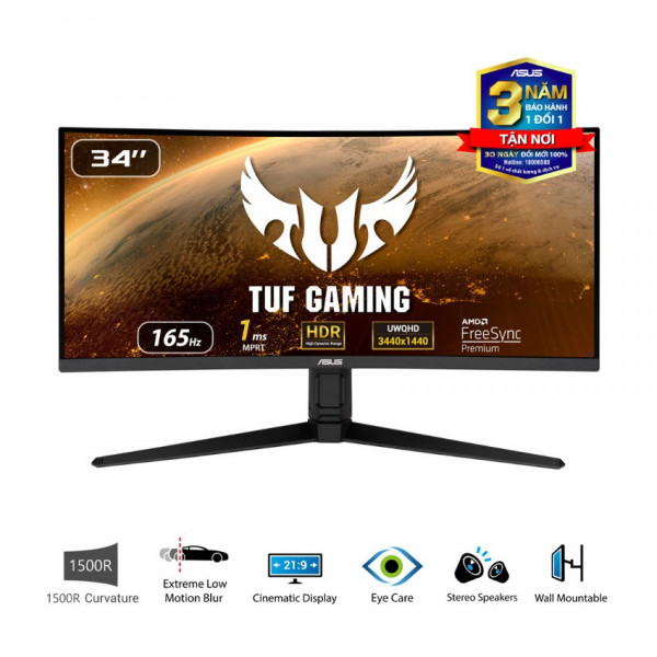 Màn Hình Gaming ASUS TUF VG34VQL3A 34 Inch/ WQHD/ VA/ 180Hz/ 1ms